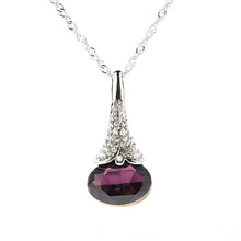 Geometric Teardrop Crystal Imitated Natural Stone Quartz Pendant Necklace for Women 42 cm 5 Color EF8