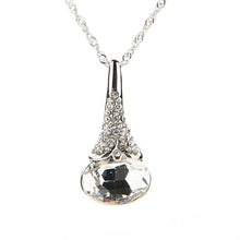 Geometric Teardrop Crystal Imitated Natural Stone Quartz Pendant Necklace for Women 42 cm 5 Color EF8
