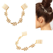 Hair Accessories Gold Leaf Chain With Comb Head Headb s For Women Girl Lady EF8