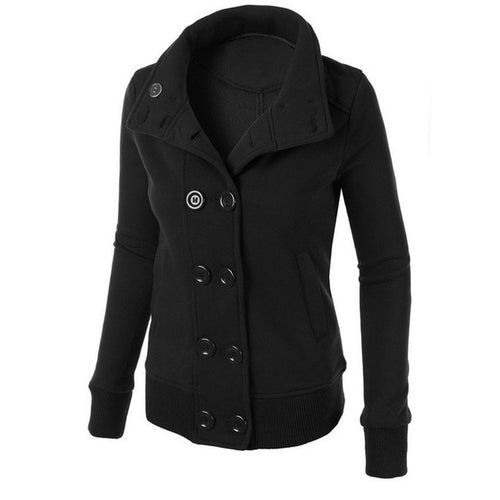 Fashion Woolen Coat Hooded Long Sleeves Double-breasted Slim Was Thin Jacket Windbreaker Factory Outlet EF8