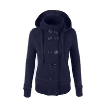 Fashion Woolen Coat Hooded Long Sleeves Double-breasted Slim Was Thin Jacket Windbreaker Factory Outlet EF8