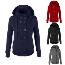 Fashion Woolen Coat Hooded Long Sleeves Double-breasted Slim Was Thin Jacket Windbreaker Factory Outlet EF8