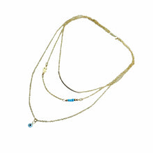 Long Pendant Necklaces Gold Plated Fatima H   Evil Eye 3 Layer Chain Necklace multilayer Necklaces EF8