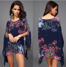 Blusas Print Pattern Chiffon Women Blouse Bat Sleeve Shirt Tops 5 Colors blusa feminina kimono EF8