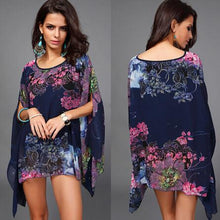 Blusas Print Pattern Chiffon Women Blouse Bat Sleeve Shirt Tops 5 Colors blusa feminina kimono EF8
