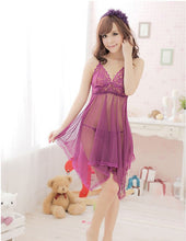 Women Lingerie Set Dress Women Nightwear Underwear Sleepwear   G-string Babydoll Black Red Purple EF8