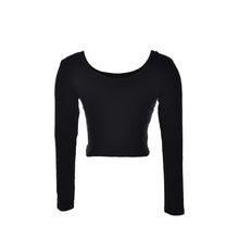 Ladies long Sleeve t shirt women tops Fall Sexy Crop Top Basic Stretch T-shirts Bare-midriff Black Grey White EF8