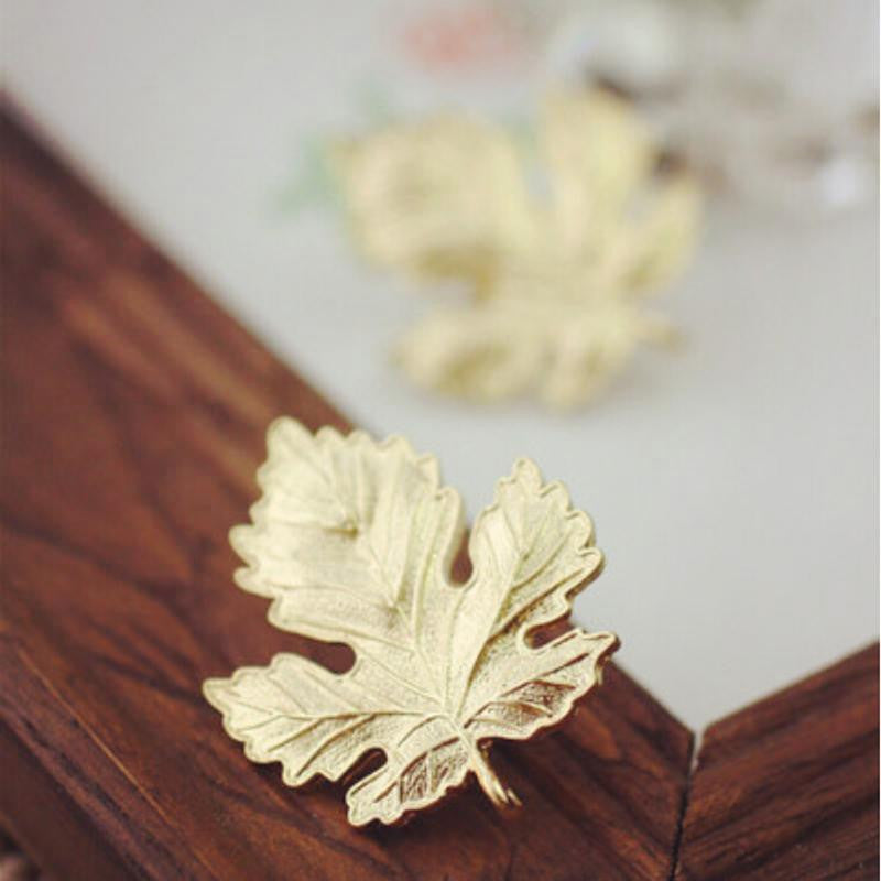 Leaf Brooch Pins Gift For Women Man Lovers' Jewelry Gold Sliver Color S  EF8