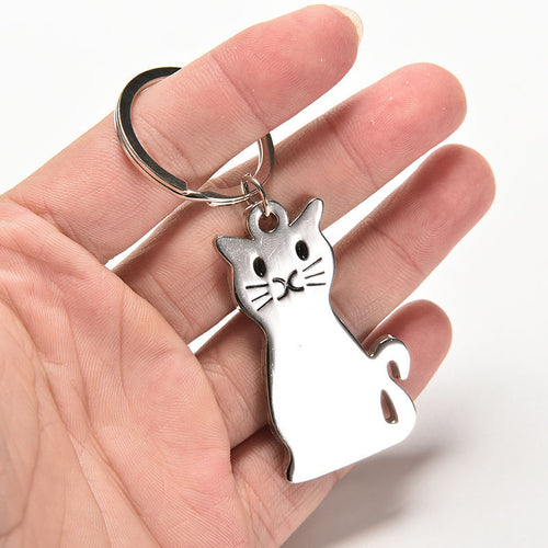 Metal cat keychains key rings animal key chains personalized car key holder pendant women bag charms key ring EF8