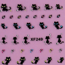 Nail Art Stickers Decals Nail Decoration Diamond Cat Butterf Lucky EF8