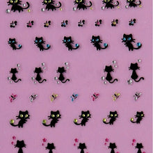 Nail Art Stickers Decals Nail Decoration Diamond Cat Butterf Lucky EF8