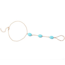 Nice Turquoise Beads Silver Chain Anklet Ankle Bracelet Foot Jewelry  EF8