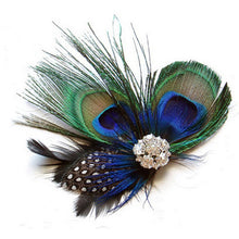 Peacock Feather Sparkling Rhinestones Bridal Wedding Hair Clip Head Accessory for Women Lady Beauty EF8