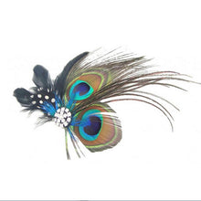 Peacock Feather Sparkling Rhinestones Bridal Wedding Hair Clip Head Accessory for Women Lady Beauty EF8