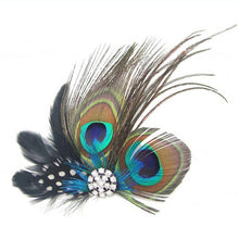 Peacock Feather Sparkling Rhinestones Bridal Wedding Hair Clip Head Accessory for Women Lady Beauty EF8