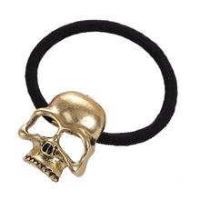 Punk Skull Hair Tie Cuff Wrap Ponytail Holder Hair B  Rope Accessories Gold Silver Bronze color EF8