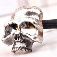 Punk Skull Hair Tie Cuff Wrap Ponytail Holder Hair B  Rope Accessories Gold Silver Bronze color EF8