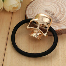 Punk Skull Hair Tie Cuff Wrap Ponytail Holder Hair B  Rope Accessories Gold Silver Bronze color EF8
