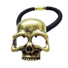 Punk Skull Hair Tie Cuff Wrap Ponytail Holder Hair B  Rope Accessories Gold Silver Bronze color EF8