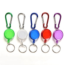 Retractable Metal Card Badge Holder Ring Belt Clip Pull Camping Key Chain Colourful Strap Carabiner Clip Card label Keyring EF8
