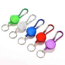 Retractable Metal Card Badge Holder Ring Belt Clip Pull Camping Key Chain Colourful Strap Carabiner Clip Card label Keyring EF8
