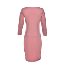 Sexy Casual black winered pink Crew Neck Three Quarter Midi Dress Work Style Women Bodycon Dresses EF8