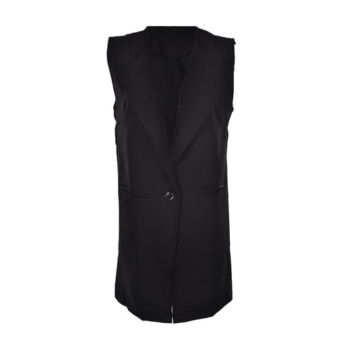 Long Vest Women Causal Loose Long Waistcoat One Button Sleeveless V-Neck Long Cardigan EF8