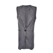 Long Vest Women Causal Loose Long Waistcoat One Button Sleeveless V-Neck Long Cardigan EF8