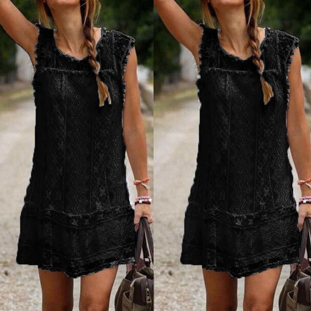 Elegant Women Casual Solid Short Sleeve Slim Lace Mini Dress Tops Ladies Sexy White Dress Plus Size EF8