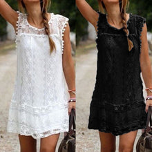 Elegant Women Casual Solid Short Sleeve Slim Lace Mini Dress Tops Ladies Sexy White Dress Plus Size EF8