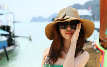 Large Brim Hat For Women Floppy Straw Cap Beach Sun Hat Bow Wide Large Brim Cloche Bowler Bowknot hats EF8