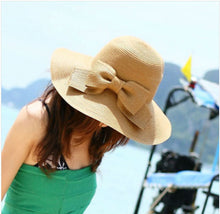 Large Brim Hat For Women Floppy Straw Cap Beach Sun Hat Bow Wide Large Brim Cloche Bowler Bowknot hats EF8