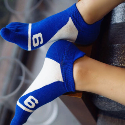 Men Five Finger Socks Men Cotton Socks 6 Print Hit Color Breathable Ankle Socks fit Asian Size 39-44 EF8