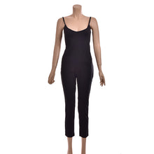 Women jumpsuit Solid Color Sleeveless Simple   Elegant Bodycon Playsuit EF8