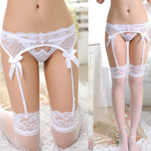 Sexy Women's Sheer Lace Top Thigh-Highs Stockings   Garter Belt Suspender Set EF8