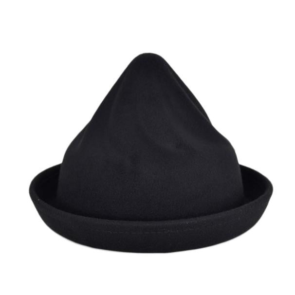 Style Vintage Women Men Woolen Roll Brim Bowler Hats Unisex Billycock Tops Hats ing EF8
