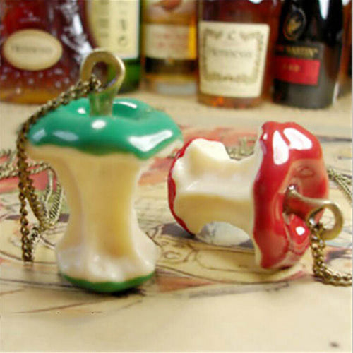 jewelry Vintage Style Green Red Apple Pendant Fruit statement necklace jewelr EF8