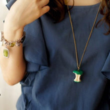 jewelry Vintage Style Green Red Apple Pendant Fruit statement necklace jewelr EF8