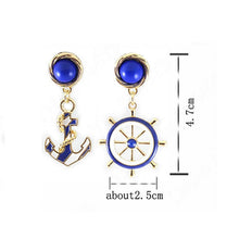 Vintage Brincos Gold Anchor Earrings Cute European   American Personality Drop Earings Women's Jewelry EF8