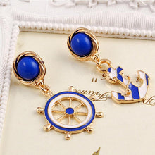 Vintage Brincos Gold Anchor Earrings Cute European   American Personality Drop Earings Women's Jewelry EF8
