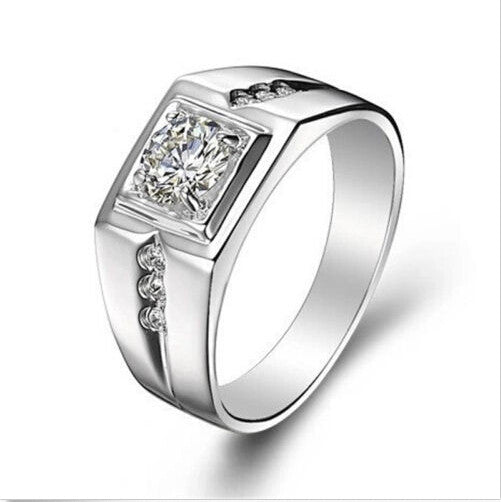 Vintage Chic Engagement Men Wedding Finger Rings Crystal Men Rings Jewelry Gifts S  EF8