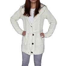 Cardigan Women Full Sleeve Long Loose Knitted Cardigans Hooded Sweater For Young Lady EF8