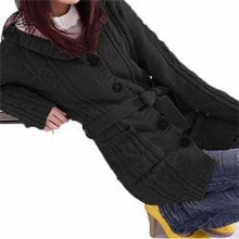 Cardigan Women Full Sleeve Long Loose Knitted Cardigans Hooded Sweater For Young Lady EF8