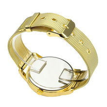 Geneva Women's Golden Stainless Steel Band Roman Rhinestone Dial Analog Quartz Wrist Watch Watches Relogio Feminino EF8