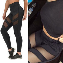 leggings for women mesh splice fitness slim black legging pants plus size sportswear clothes leggings EF8