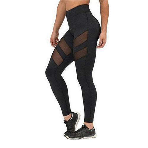 leggings for women mesh splice fitness slim black legging pants plus size sportswear clothes leggings EF8