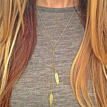 long chain custom Two leaf pendant necklace jewelry Women Girl lover Valentine's Day gifts  EF8