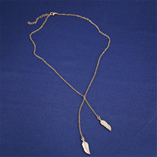 long chain custom Two leaf pendant necklace jewelry Women Girl lover Valentine's Day gifts  EF8