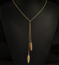 long chain custom Two leaf pendant necklace jewelry Women Girl lover Valentine's Day gifts  EF8