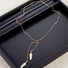 long chain custom Two leaf pendant necklace jewelry Women Girl lover Valentine's Day gifts  EF8